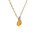 Amber Gem Pendant & Chain