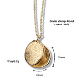 Edwina Vintage Round Locket - Gold