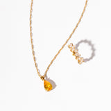 Amber Gem Pendant & Chain