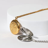 Edwina Vintage Round Locket - Silver