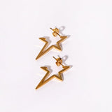 Punk Star Earrings - Gold