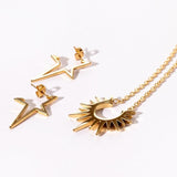 Punk Star Earrings - Gold